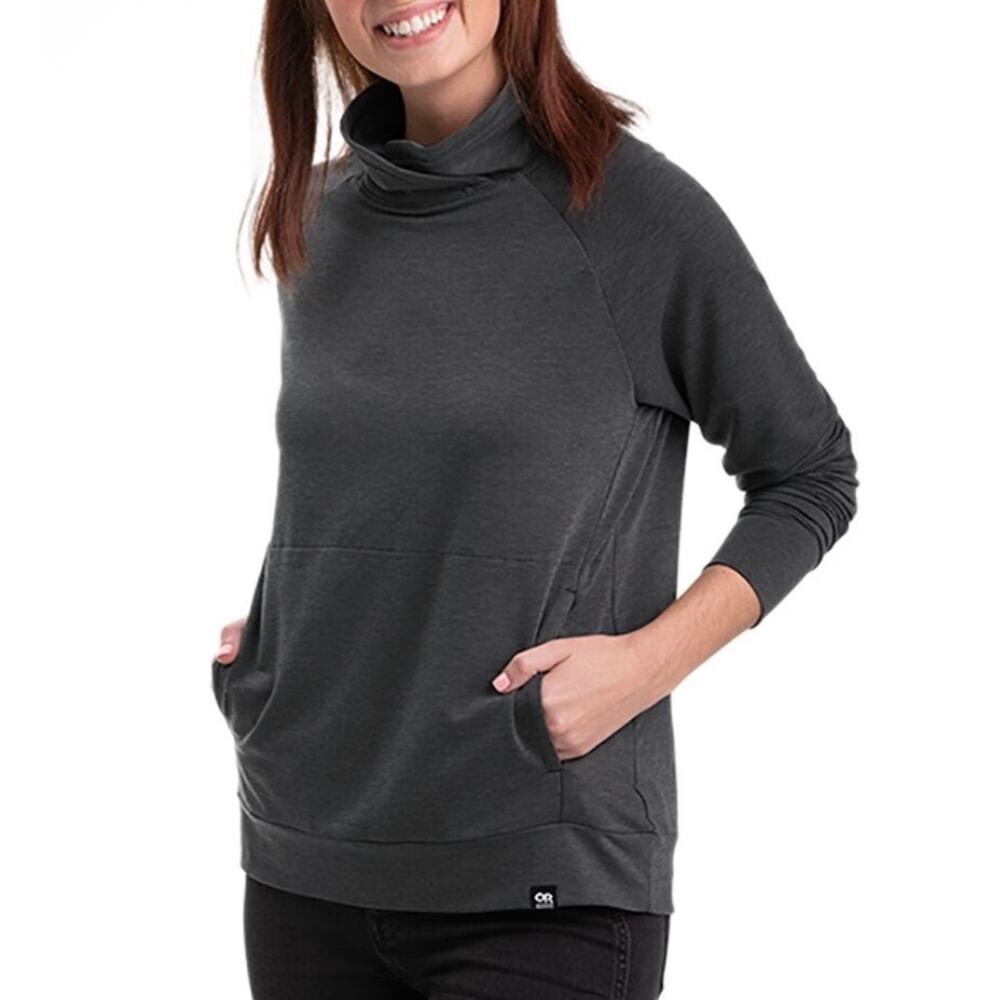 Outdoor Research Aberdeen L/S Funnel Neck Pullover Women’s Large Black Heather